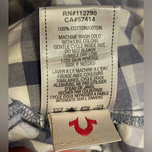 True Religion Men’s Plaid Long Sleeve Pearl Snap Western Shirt EUC Size XL - Picture 7 of 7